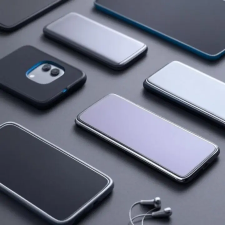 Nowoczesne akcesoria do smartfonów prezentowane na ciemnym tle